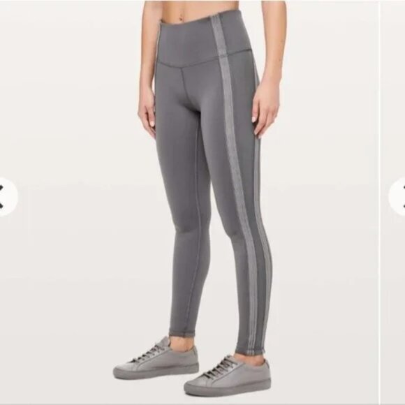 Lululemon Power‎ Lines Pant 28" Titanium / Dark Chrome Size 6 - Picture 1 of 14